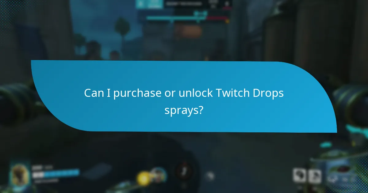 Can I purchase or unlock Twitch Drops sprays?