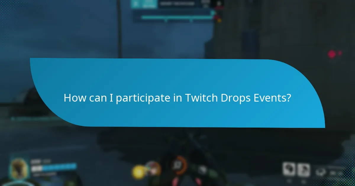 How can I participate in Twitch Drops Events?