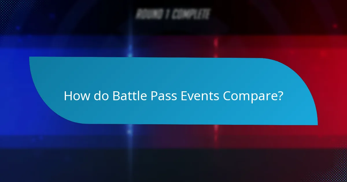 How do Battle Pass Events Compare?