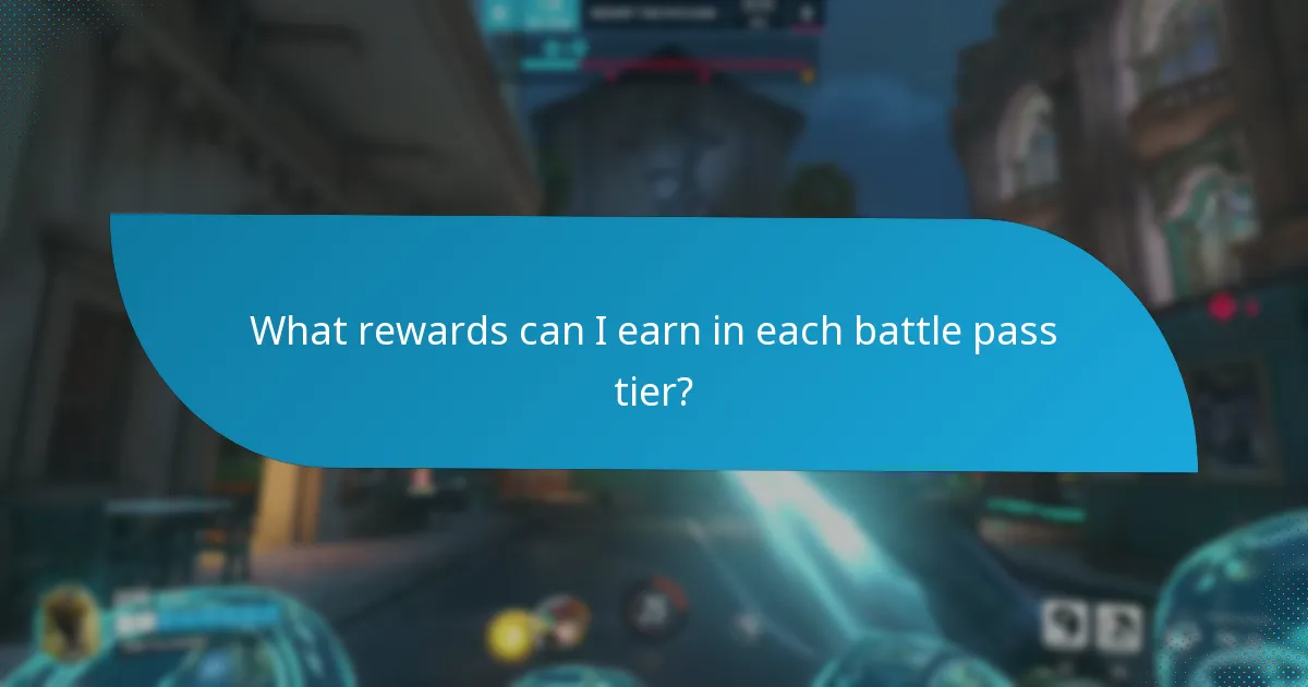 What rewards can I earn in each battle pass tier?