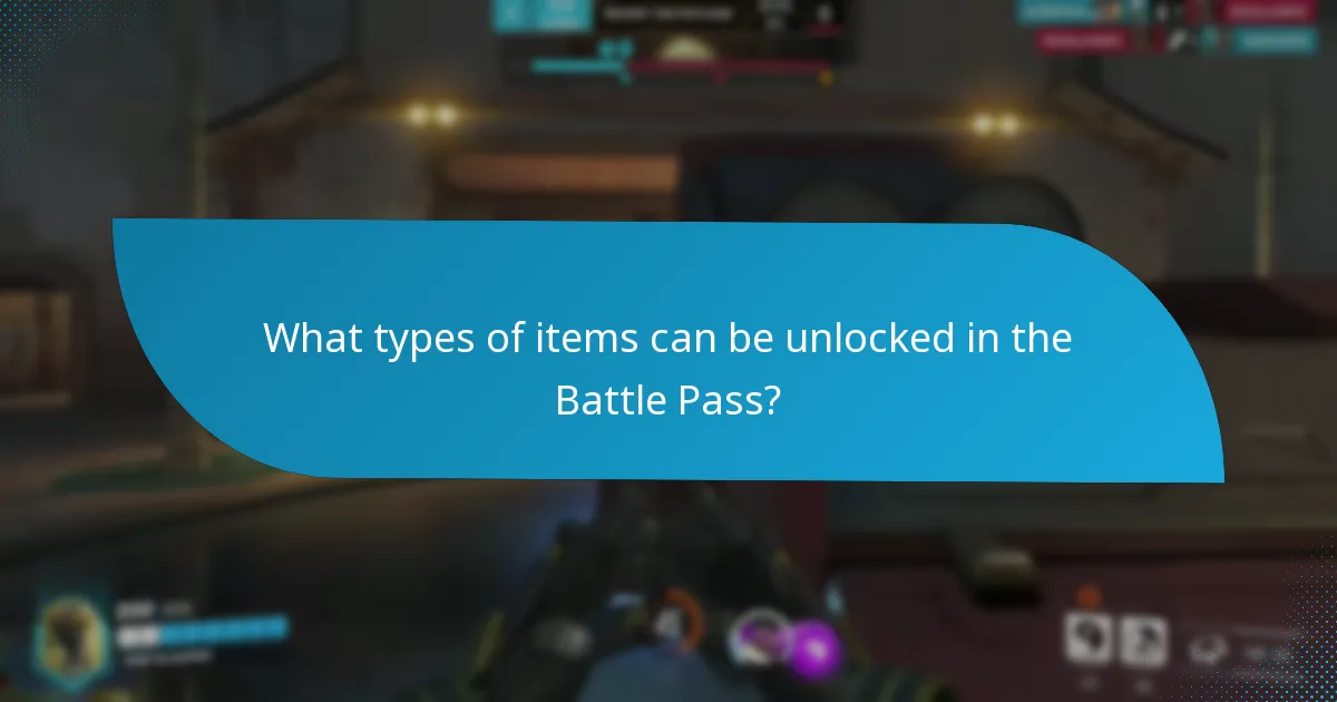 What types of items can be unlocked in the Battle Pass?